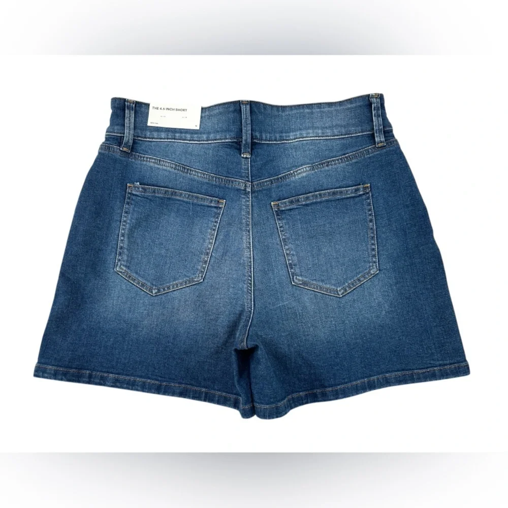 Ann Taylor Factory The 4.5 Inch Denim Shorts Mid Rise Classic Blue Jean Size 10